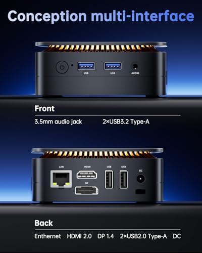 KAMRUI Desktop Mini PC, 16GB RAM 1TB M.2 SSD, Mini Computer with N97 Processor, Quad Core Small Computers 4K UHD, Support WiFi, Gigabit Ethernet, HTPC for Daily Use