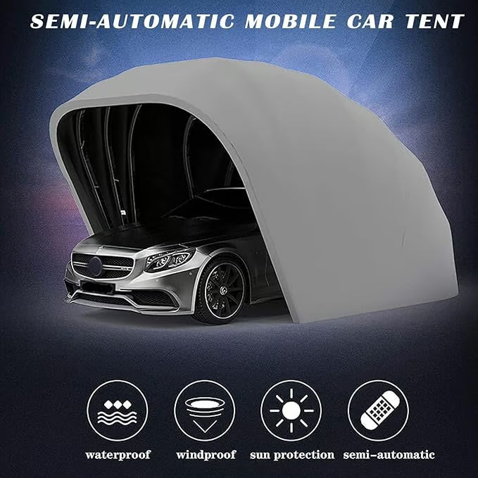 Heavy-duty folding car tent cover, semi-automatic folding mobile waterproof